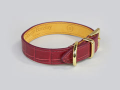 Holmsley Leather Collar – Oxblood Red, Small, 28 - 32cm (11 – 12.5in.)