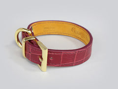 Holmsley Leather Collar – Oxblood Red </br> X-Small, 24 - 28cm (9.5 - 11in.)