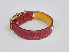 Holmsley Leather Collar – Oxblood Red </br> X-Small, 24 - 28cm (9.5 - 11in.)