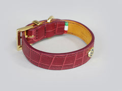 Holmsley Leather Collar – Oxblood Red </br> X-Small, 24 - 28cm (9.5 - 11in.)