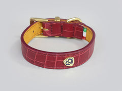 Holmsley Leather Collar – Oxblood Red </br> X-Small, 24 - 28cm (9.5 - 11in.)