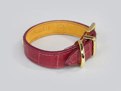 Holmsley Leather Collar – Oxblood Red </br> X-Small, 24 - 28cm (9.5 - 11in.)