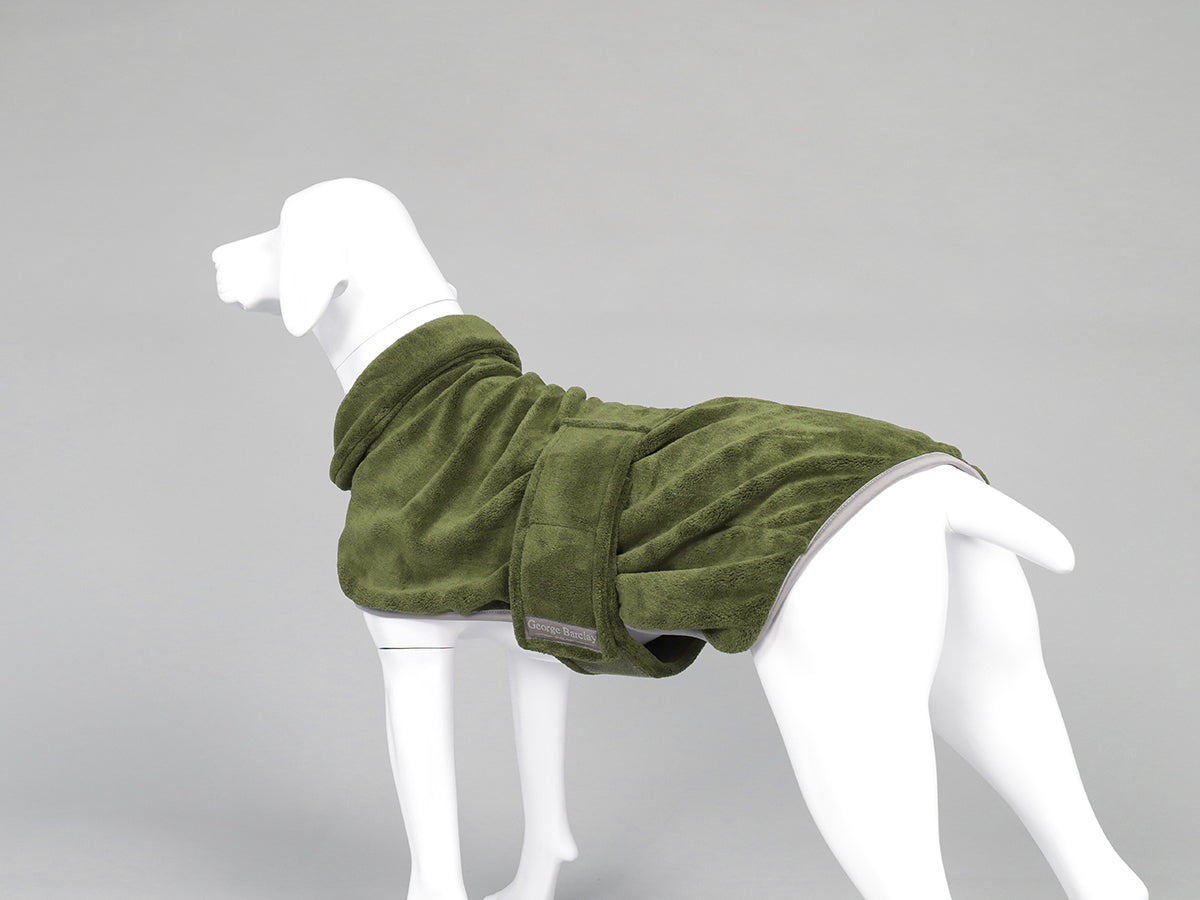 Dog Drying Coat in Olive Colour by MuttMOP® Barclay